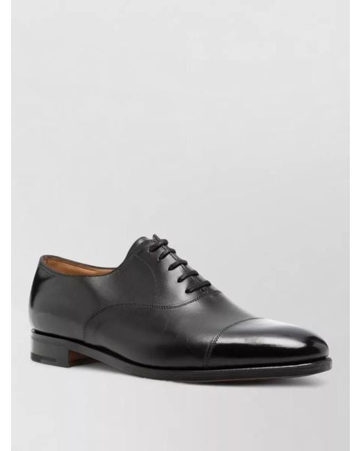John Lobb Black Leather Derby Shoes for men
