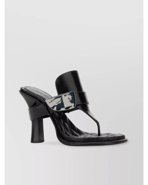 Burberry White Leather Thong Mules