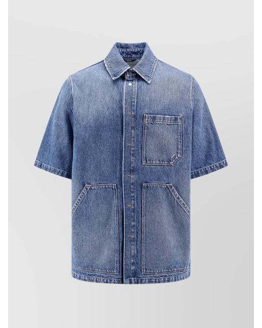 Fendi Blue Denim Oversized Shirt for men