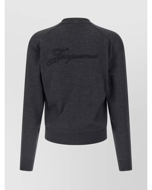 Jacquemus Blue Merino Wool Cardigan for men