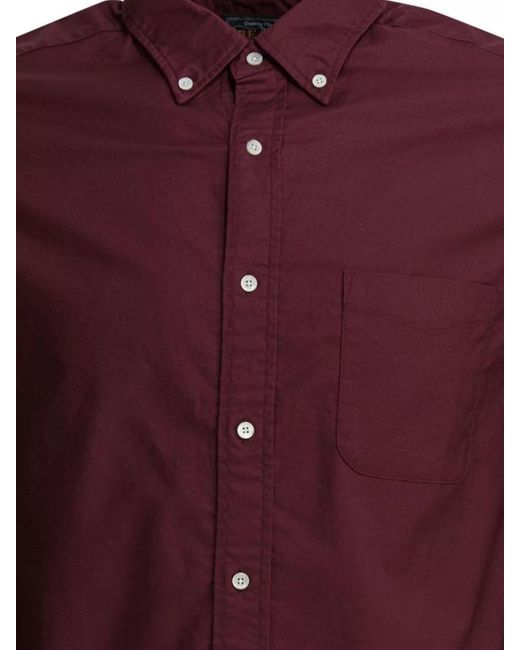 Beams Plus Purple Cotton Oxford Shirt for men