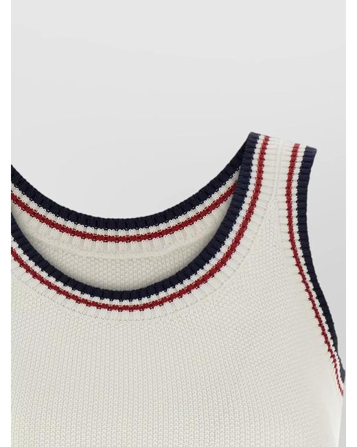Brunello Cucinelli Multicolor Cropped Ribbed Knit Top Active Line