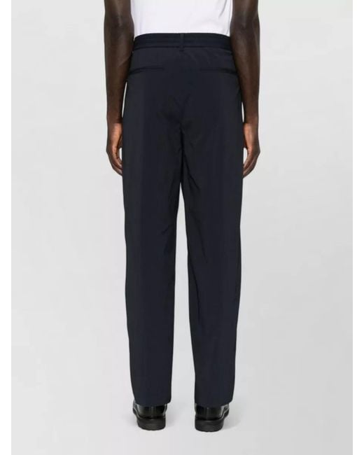 Emporio Armani Blue Nylon Tailored Trousers Slim Fit Waistband for men