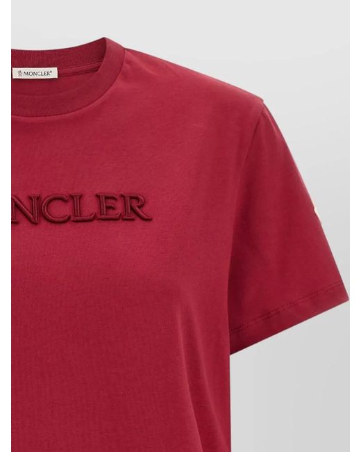 Moncler Cotton Ribbed Crew Neck Logo-Embroidered T-Shirt