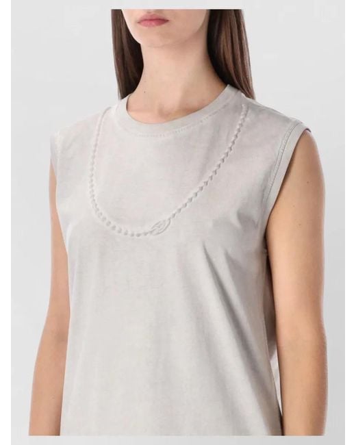 DIESEL White Cotton Sleeveless Mini Dress