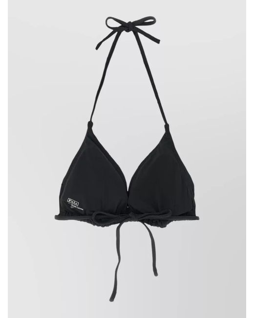 Polo Ralph Lauren Black Jacquard Triangle Bikini Top