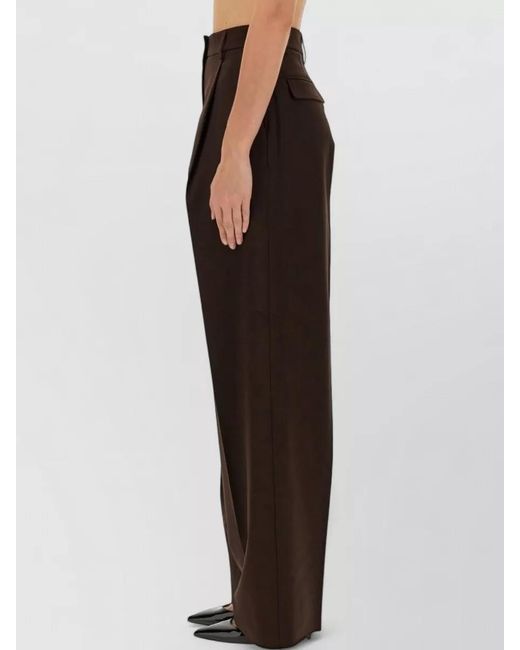 Thelatest Brown Axel Tailored Pants Pleated Front Wide Leg