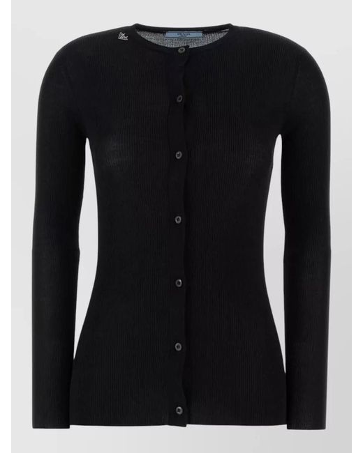 Prada Black Wool Cardigan