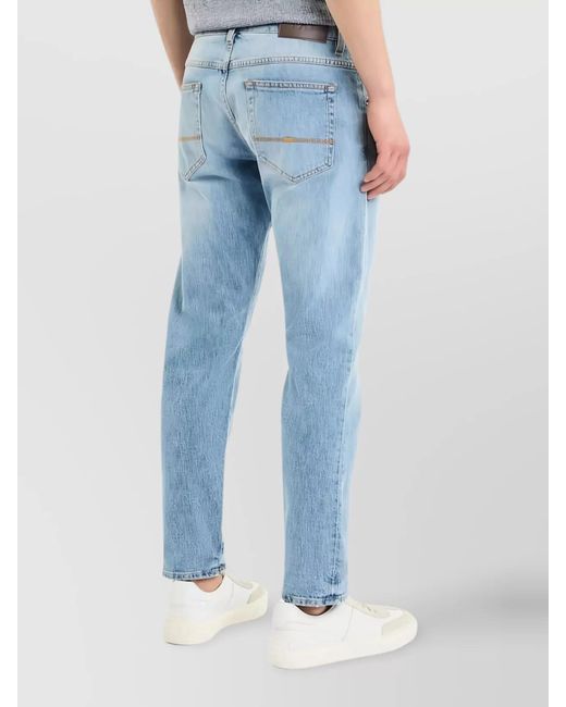 Fay Blue Straight-Leg Trousers for men