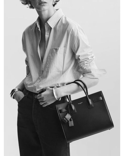 Saint Laurent Brown Sac De Jour Suede Tote Bag