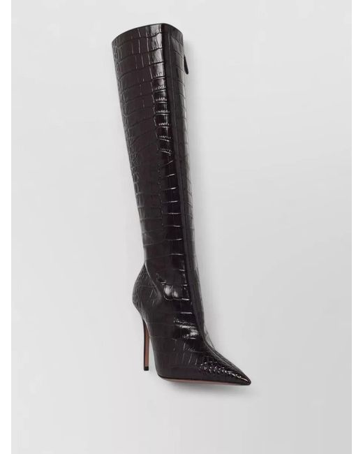 Paris Texas Black Leather Knee-High Boots