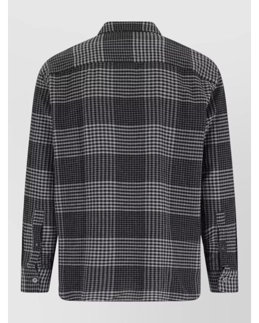 sunflower Gray Casual Shirt Checked Pattern Long Sleeves for men