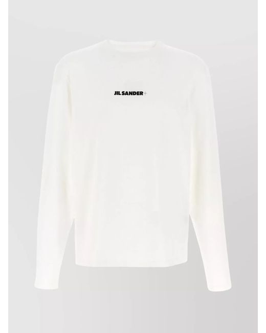 Jil Sander White Logo Print Short-Sleeve T-Shirt for men