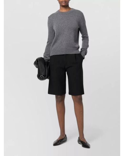 Lisa Yang Gray Cashmere Crew Neck Knitwear Sweater