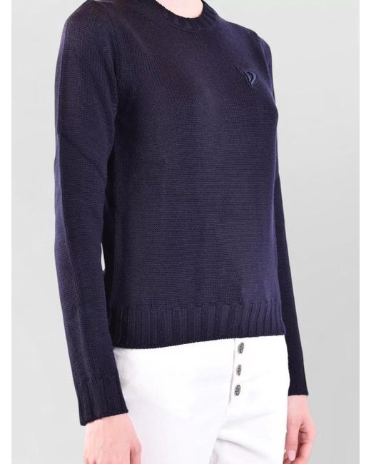 Dondup Blue Knitwear Crew Neck Sweater Long Sleeves