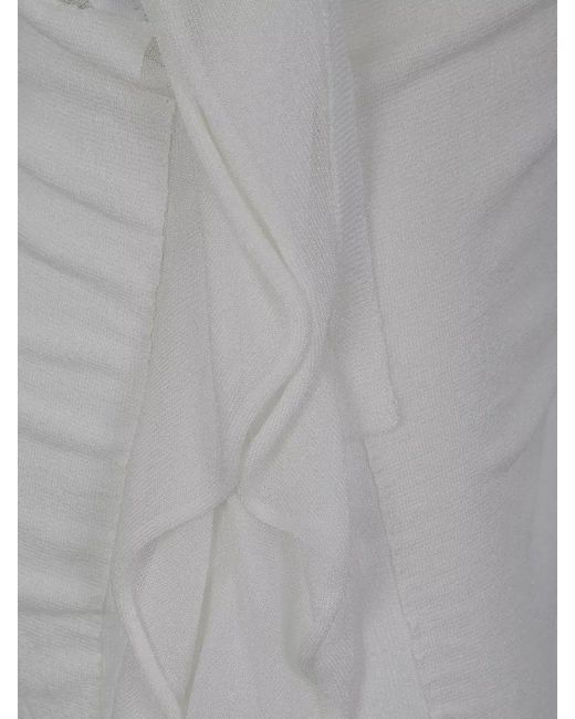 Paloma Wool Gray Zanic Backless Ruched Sheer Maxi Dress
