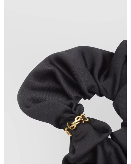 Saint Laurent Black Silk Scrunchie