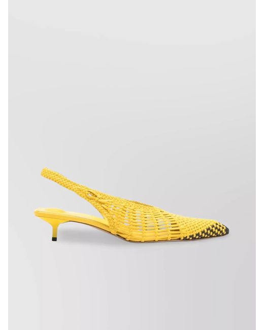 Jacquemus Yellow Leather Slingback Pumps