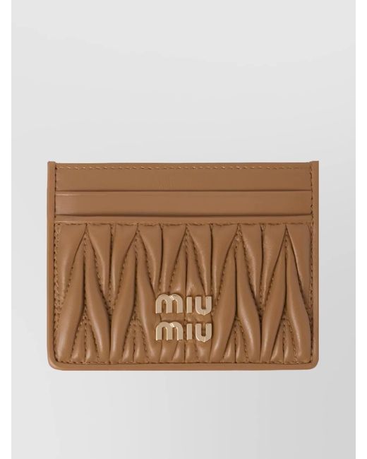 Miu Miu Brown Lamb Leather Cardholder