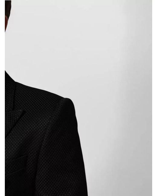 Dolce & Gabbana Black Cotton Double Breasted Blazer Two Buttons for men
