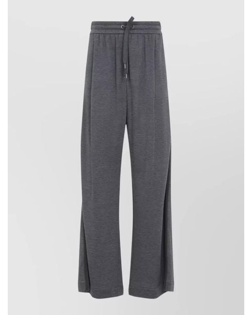 Brunello Cucinelli Gray Cotton Blend Pants Wide Leg Design