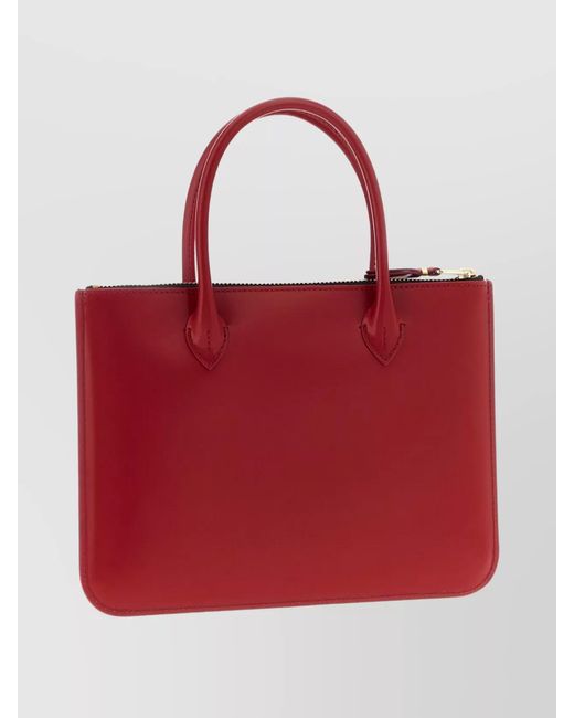 Comme des Garçons Red Leather Zip Clutch Bag