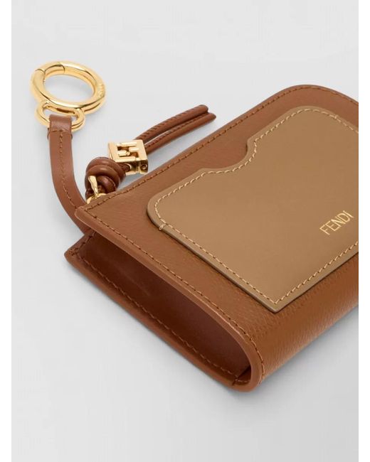 Fendi Brown Card Holder Pouch Tone Keyring