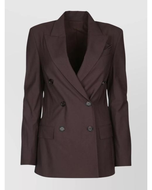 Brunello Cucinelli Brown Tailored Blazer With Notched Lapels And Pockets