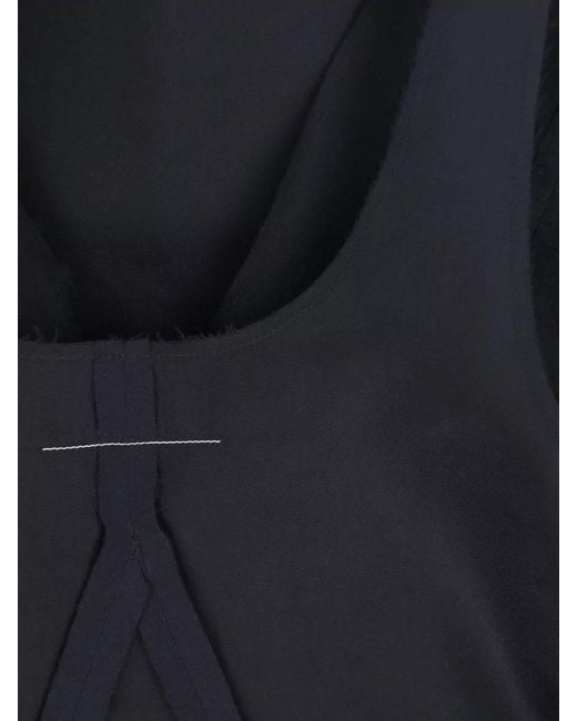 MM6 by Maison Margiela Black Knee Length Dress A Line V Neckline