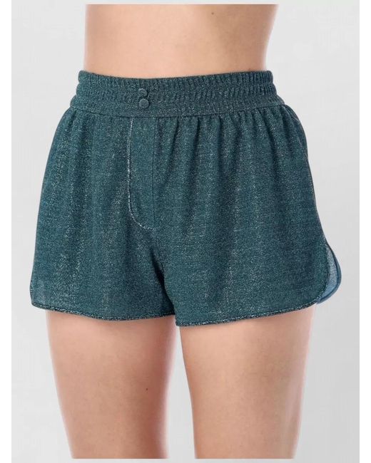 Oseree Blue Metallic Short Shorts