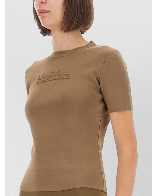 Max Mara Green Adelio Fitted T Shirt Short Sleeves