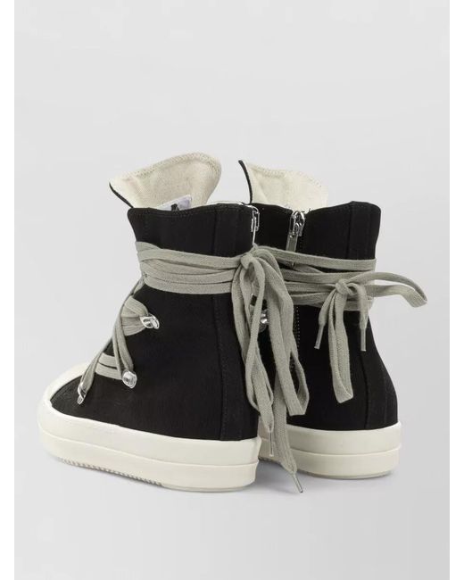 Rick Owens Black Megalace High Top Boots Contrast Sole for men