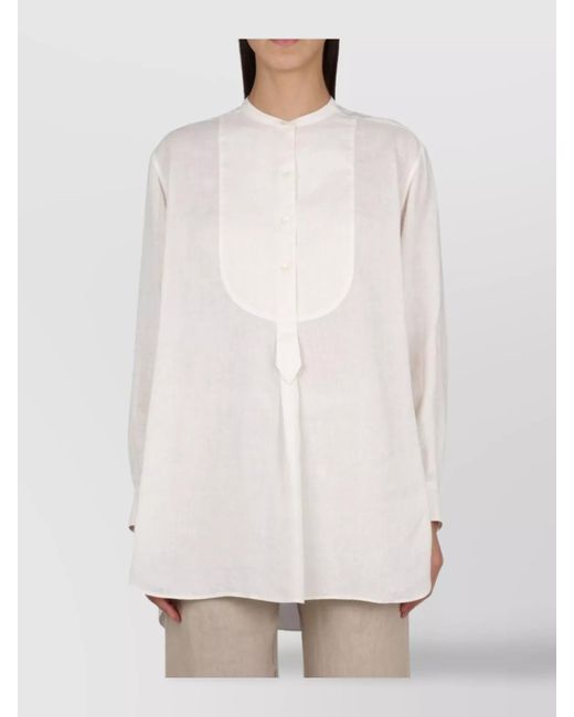 Aspesi White Linen Tunic Shirt