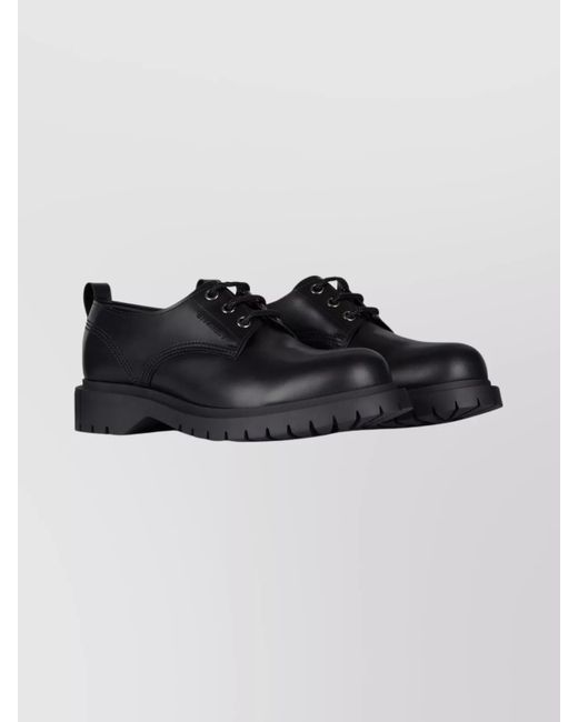 Givenchy Black Brushed Leather Chunky Derby Shoes for men