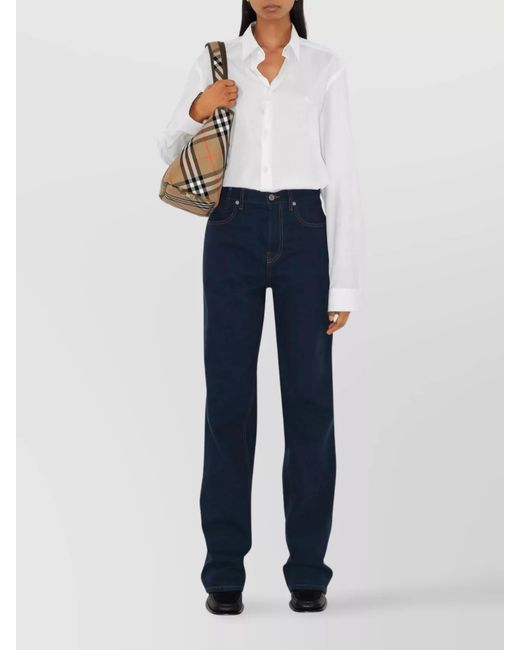 Burberry Natural Check Small Canvas Tote Bag