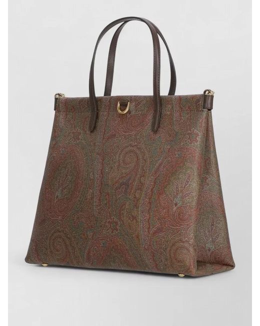 Etro Brown Love Trotter Cotton Paisley-Print Tote Bag