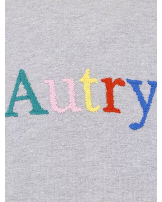 Autry Gray Crew Neck Heavy Jersey Sweatshirt