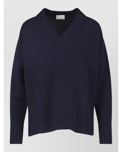 Drumohr Blue Merino Wool Crewneck Sweatshirt