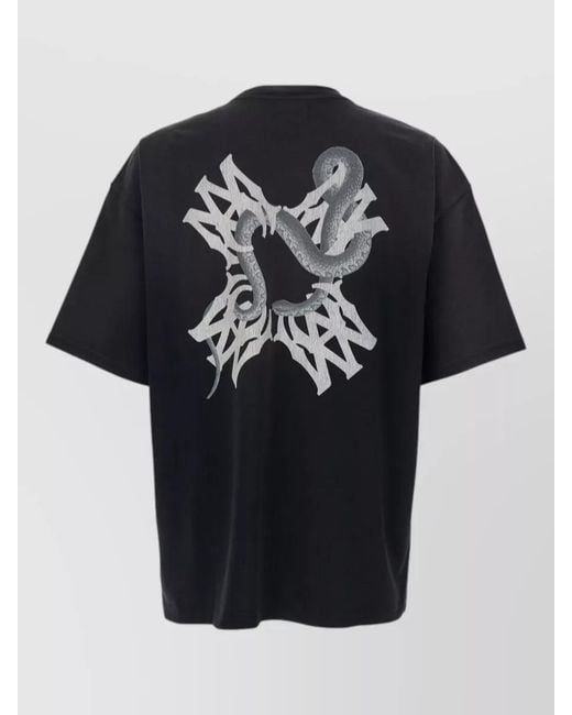 Amiri Black Crew Neck Graphic Print Short Sleeve T-Shirt for men