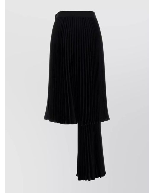 Bottega Veneta Black Polyester Asymmetric Skirt