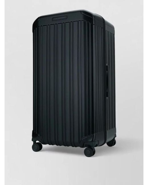 Piquadro Black Hard Shell Four Wheel Trolley Suitcase