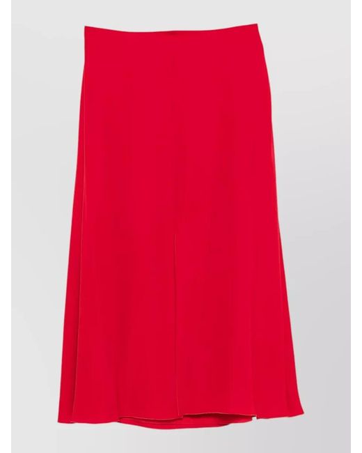 Valentino Garavani High Waist Flared Midi Skirt Slit