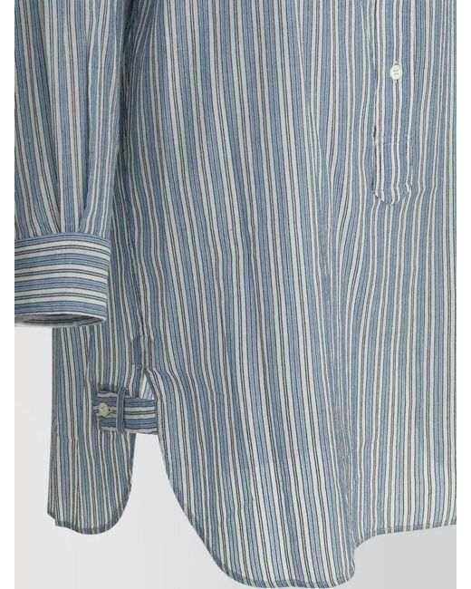 Isabel Marant Blue Striped Shirt Dress Long Sleeves Pocket