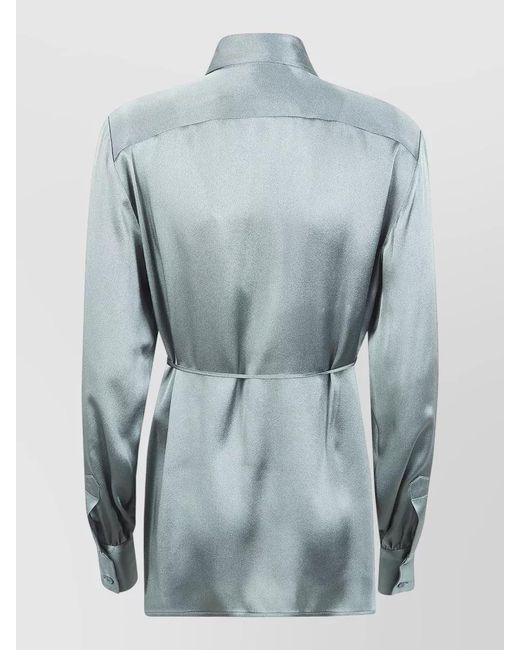 Semicouture Blue Satin Shirt