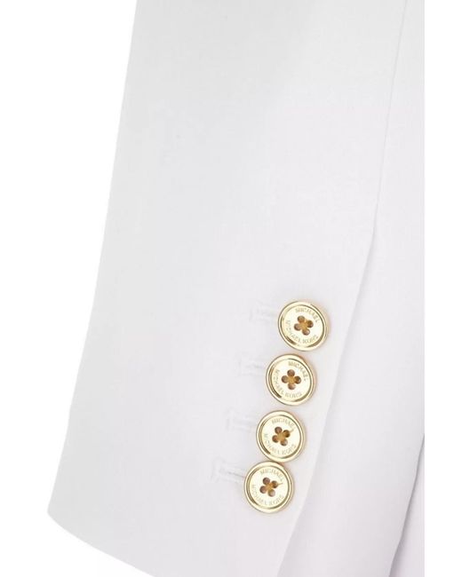 Michael Kors White Peak Lapels Structured Blazer