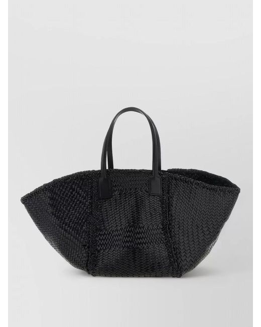 Dragon Diffusion Black Teresa Beach Tote Bag Woven Texture