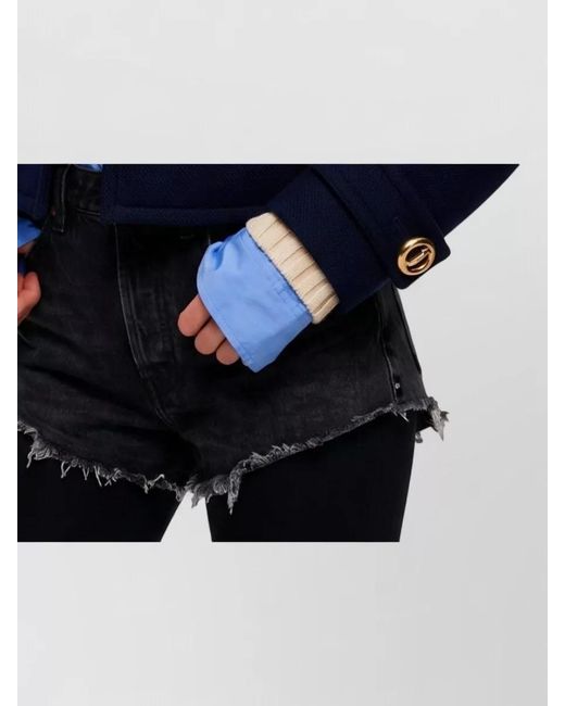 Balenciaga Blue Wool Cropped Double-Breasted Peacoat
