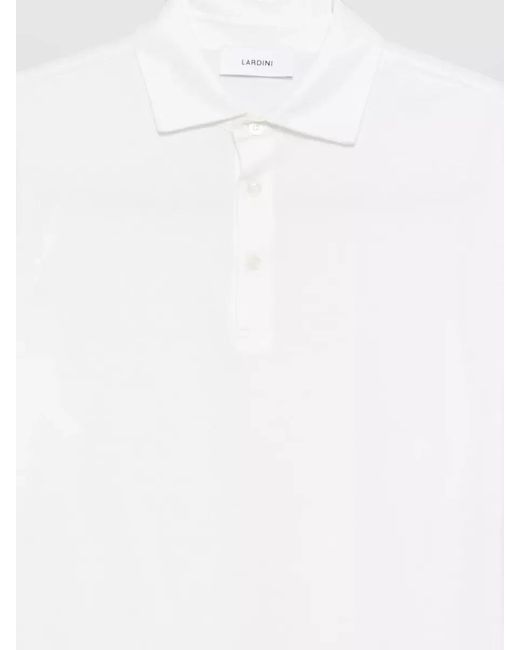 Lardini White Cotton And Silk Short-Sleeve Polo Shirt for men