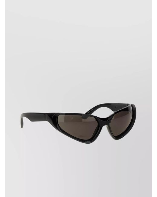 Balenciaga Black Nylon Rectangular Sunglasses