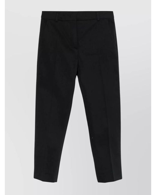 Max Mara Black Cropped Trousers With Pockets And Loops